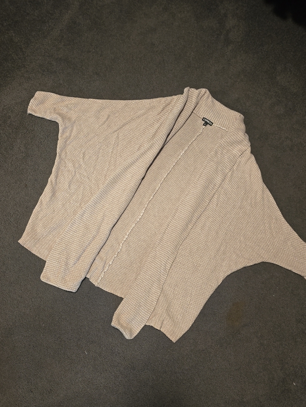 Express Open-Front Knit Cardigan in Light Taupe